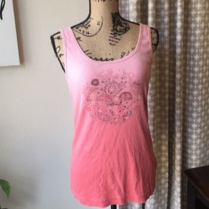Eddie Bauer Ladies Pink Ombre Floral Tank Top